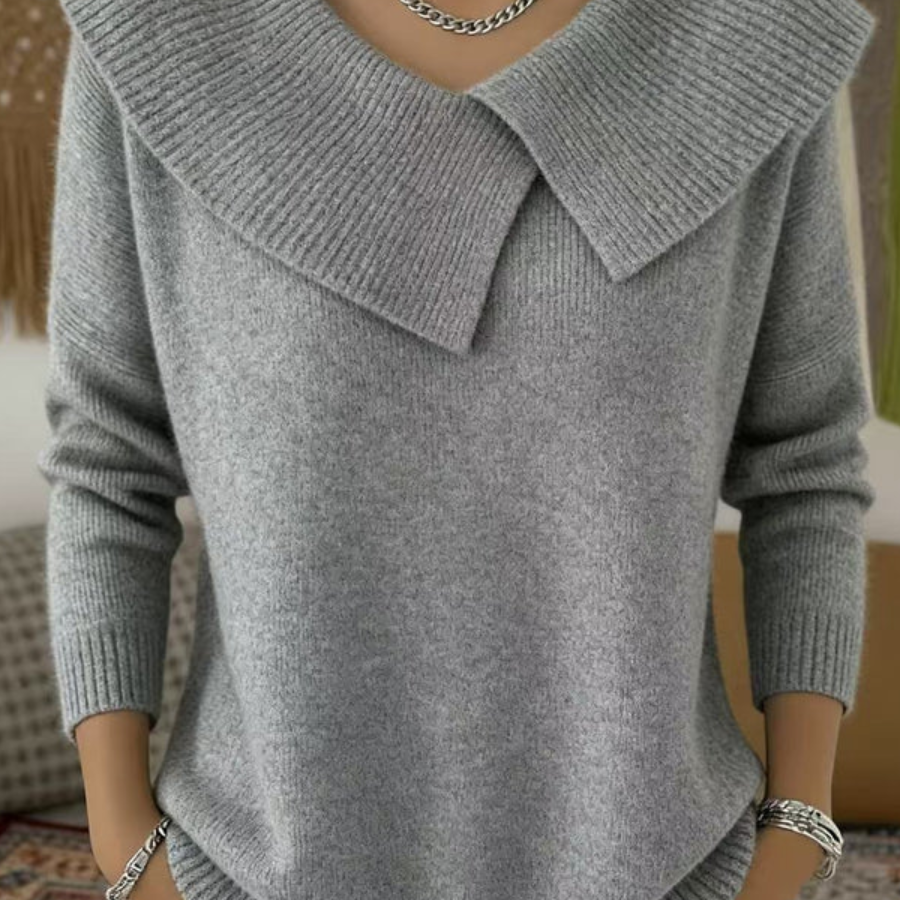 Karolína – Maglione elegante a maglia con colletto distintivo