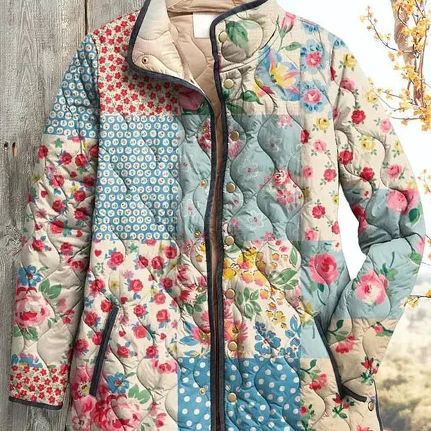 Rosalba | Giacca Trapuntata Patchwork Floreale