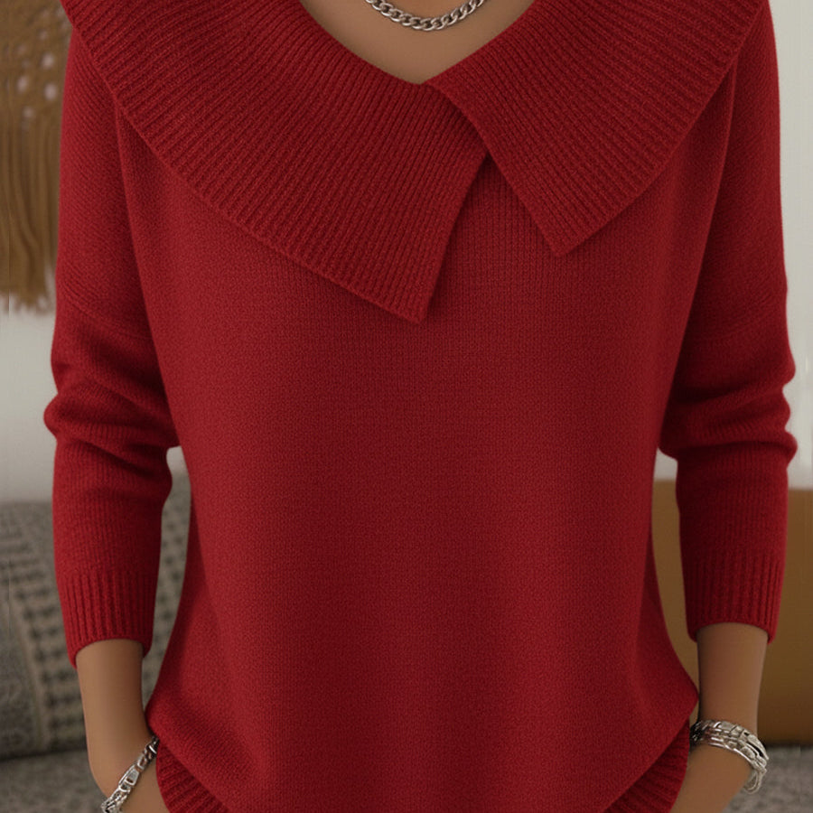 Karolína – Maglione elegante a maglia con colletto distintivo