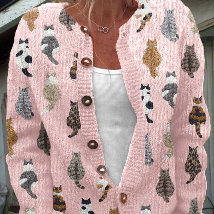 Charlotte™ | Cardigan con Stampa di Gatti Confortevole