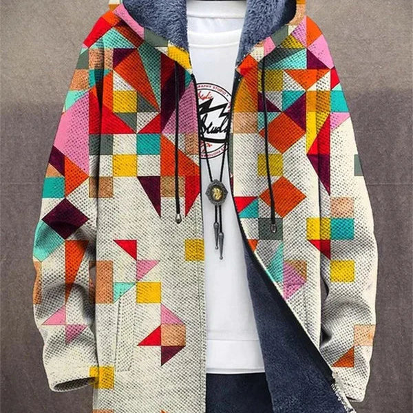 Lucrezia | Cardigan Geometrico Rosa, Turchese e Giallo