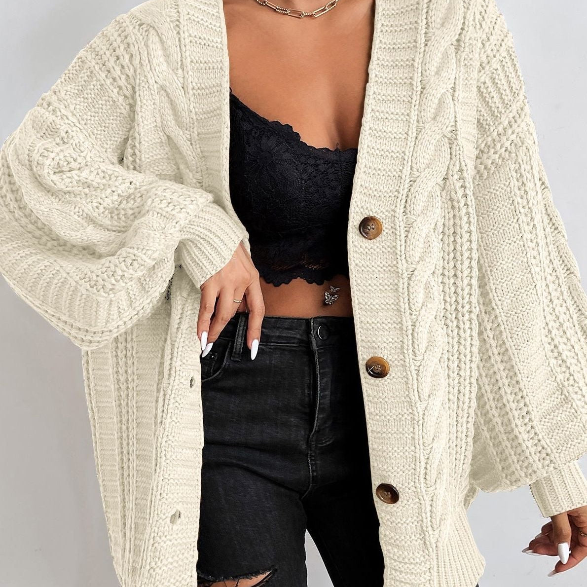 Maglione Oversize In Maglia Lina