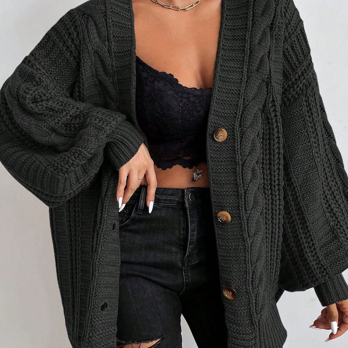 Maglione Oversize In Maglia Lina