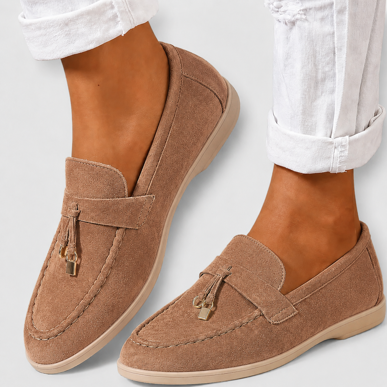 Alba | Mocassini Rosa in Suede con Nappine