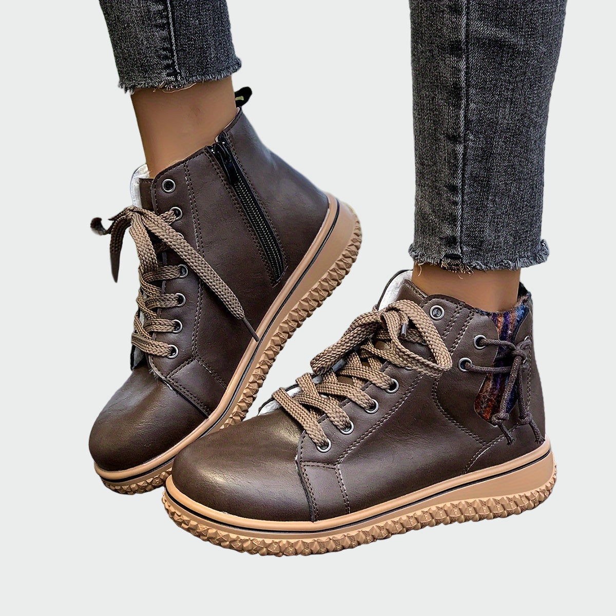 Bottines orthopédiques en cuir à la cheville