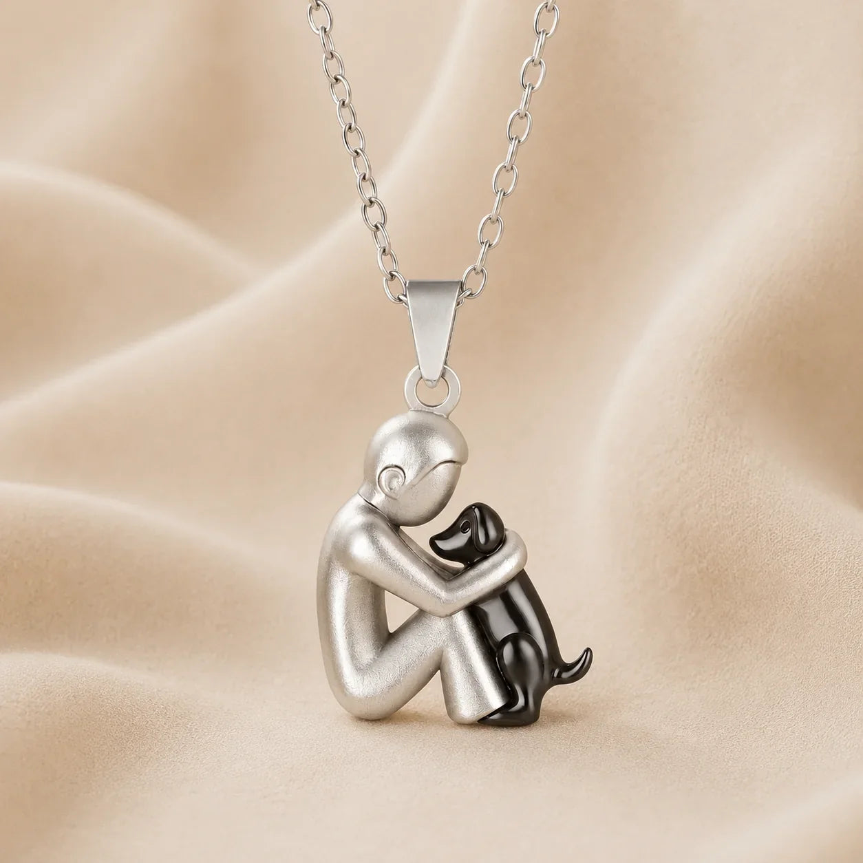 L'Abbraccio Eterno | Collana Uomo e Cane